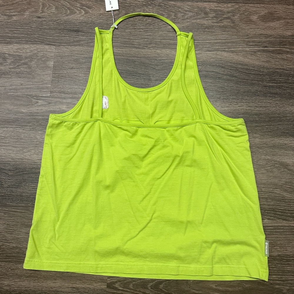 Telfar Green Boxy Tank Top with Scoop Neckline - Picture 2 of 3